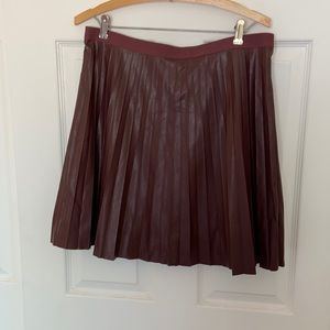 J. Crew Factory Faux Leather Pleated Mini Skirt